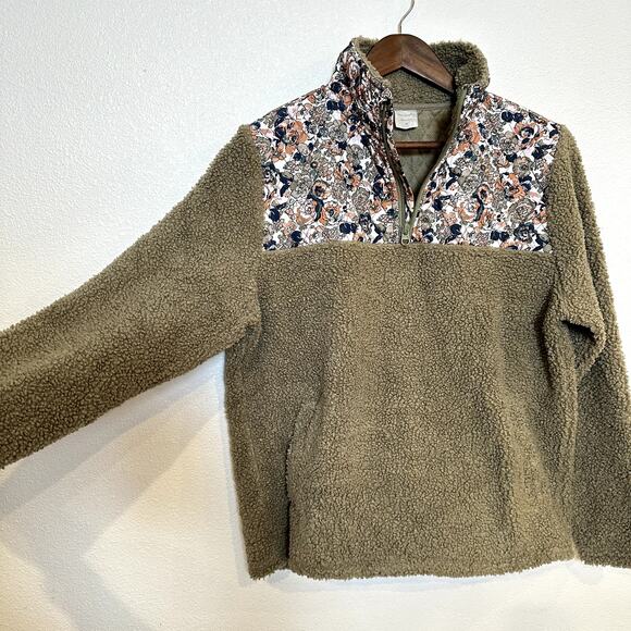 VERA BRADLEY 1/4 Zip Fleece Quilted Pullover Size M Classic Preppy Casual Chic - Picture 4 of 12